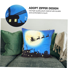 1pc Lantern Christmas Pillow Decorative Cover Pillow Cover Throw Pillow Case Home Pillowcase Winter Holiday Pillow Case Xmas
