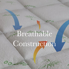 Royal Comfort 1000GSM Luxury Bamboo Covered Mattress Topper Ball Fibre Gusset - Queen - White