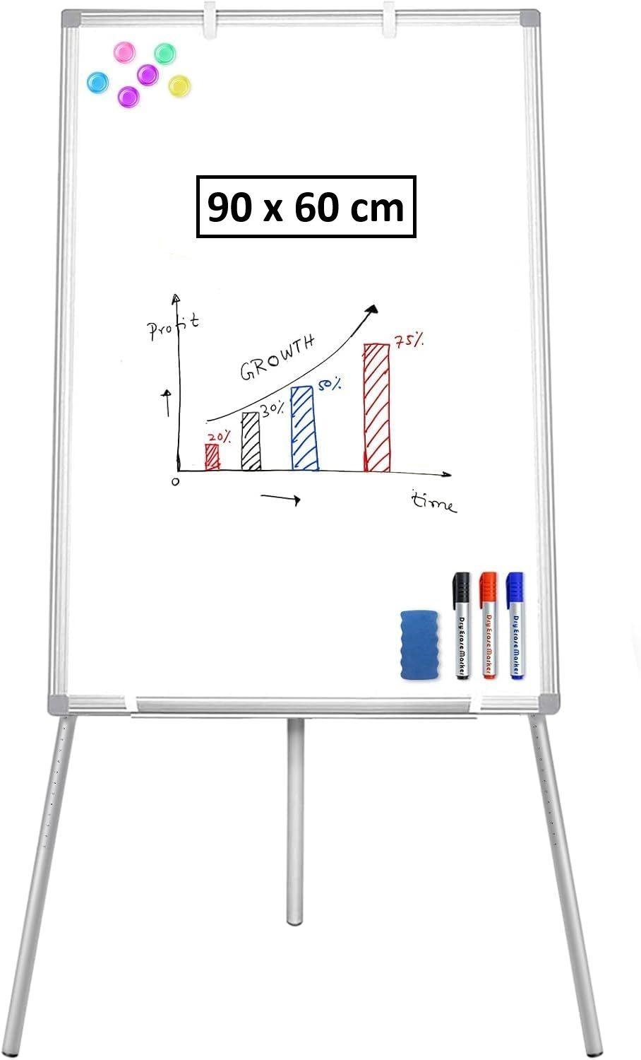CARLA HOME Whiteboard Easel Portable Magnetic Dry Erase Board with Adjustable Tripod Stand & Height Adjustable for Office & H