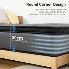 Sleep On Bedding Pocket Spring Memory Foam Hybrid Euro Top Mattress – Double