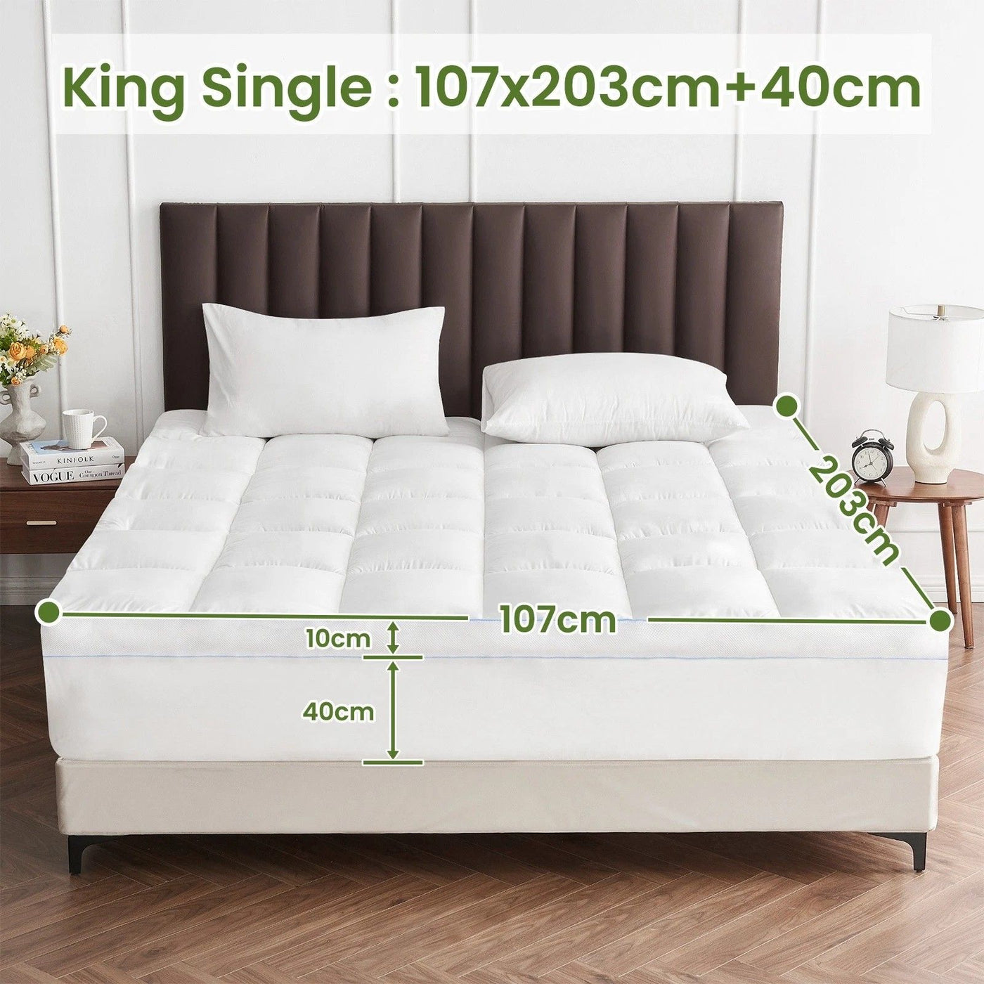 Sleep On Bedding Memory Foam Bamboo Mattress – King Single