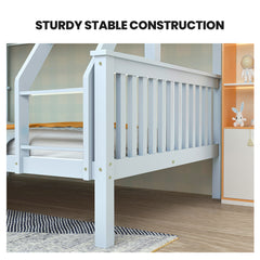 Kingston Slumber Single Over Double Wooden Bunk Bed Frame, Triple Solid Pine 2-in-1 Modular Design, Converts to 2 Beds, For K