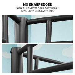 Kingston Slumber 2in1 Single Metal Bunk Bed Frame, with Modular Design, Dark Matte Grey