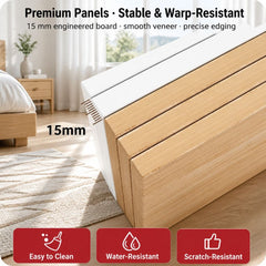 HYGGO Wooden Bedside Table Nightstand Drawer Storage Minimalist Multi-Functional