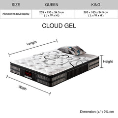 Sleep On Bedding Pocket Spring Memory Foam Gel Mattress – Queen