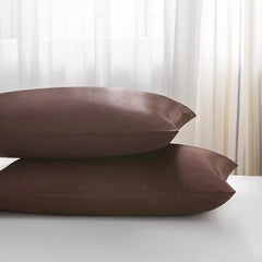 2 Pack Satin Pillowcases Luxury Soft Cushion Covers Bedroom Home Decor - Black