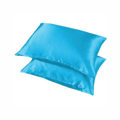 2 Pack Satin Pillowcases Luxury Soft Cushion Covers Bedroom Home Decor - Lake Blue