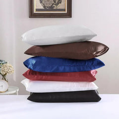 2 Pack Satin Pillowcases Luxury Soft Cushion Covers Bedroom Home Decor - Silver