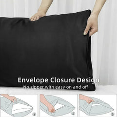 2 Pack Satin Pillowcases Luxury Soft Cushion Covers Bedroom Home Decor - Silver