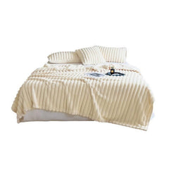 Plush Blanket Leisure Blanket Autumn Winter Warm Nap Throw Soft Cozy - White-100x150cm