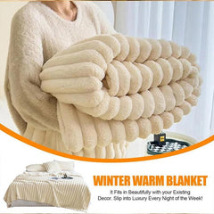 Plush Blanket Leisure Blanket Autumn Winter Warm Nap Throw Soft Cozy - White-100x150cm