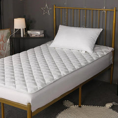 Hotel Mattress Comfort Pads Fabric Bedding Topper Mattress Protectors Cover - 137x190cm-Plain