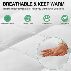 Hotel Mattress Protection Pads Bedding Comfort Mattress Topper Pads Mattress - 183x203cm-Brushed Fabric