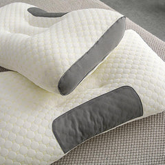 Ergonomic Contour Pillow Knitted Cotton Filling Neck Support for All Sleepers - 1PC