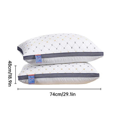 1/2pcs High Rebound Feather Velvet Pillow Washable Soft Bed Cushion Core Support - 800g