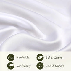 Silk Envelope Pillowcase Soft Satin Protective Cover for Bed Sleep Comfort - Silver