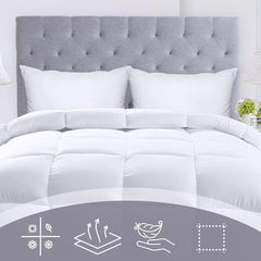 Luxury Hotel Quilt Core – Soft Microfiber Down Alternative Comforter for All Seasons - 210x210cm-Cotton