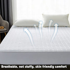 Hotel Mattress Protector Bed Top Cover Waterproof Fitted Sheet Bedroom Hygiene - 91x190cm