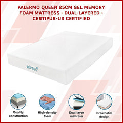 PALERMO Memory Foam Gel Mattress – Queen