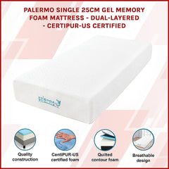 PALERMO Memory Foam Gel Mattress – King Single