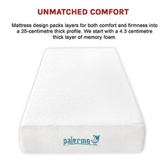 PALERMO Memory Foam Gel Mattress – King Single