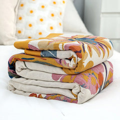 Pure Cotton Multi-Layer Gauze Blanket(Classic A, 230 cm x 200 cm) - Lightweight, Ultra-Breathable, and Moisture-Wicking Summe
