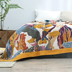 Pure Cotton Multi-Layer Gauze Blanket(Classic A, 230 cm x 200 cm) - Lightweight, Ultra-Breathable, and Moisture-Wicking Summe