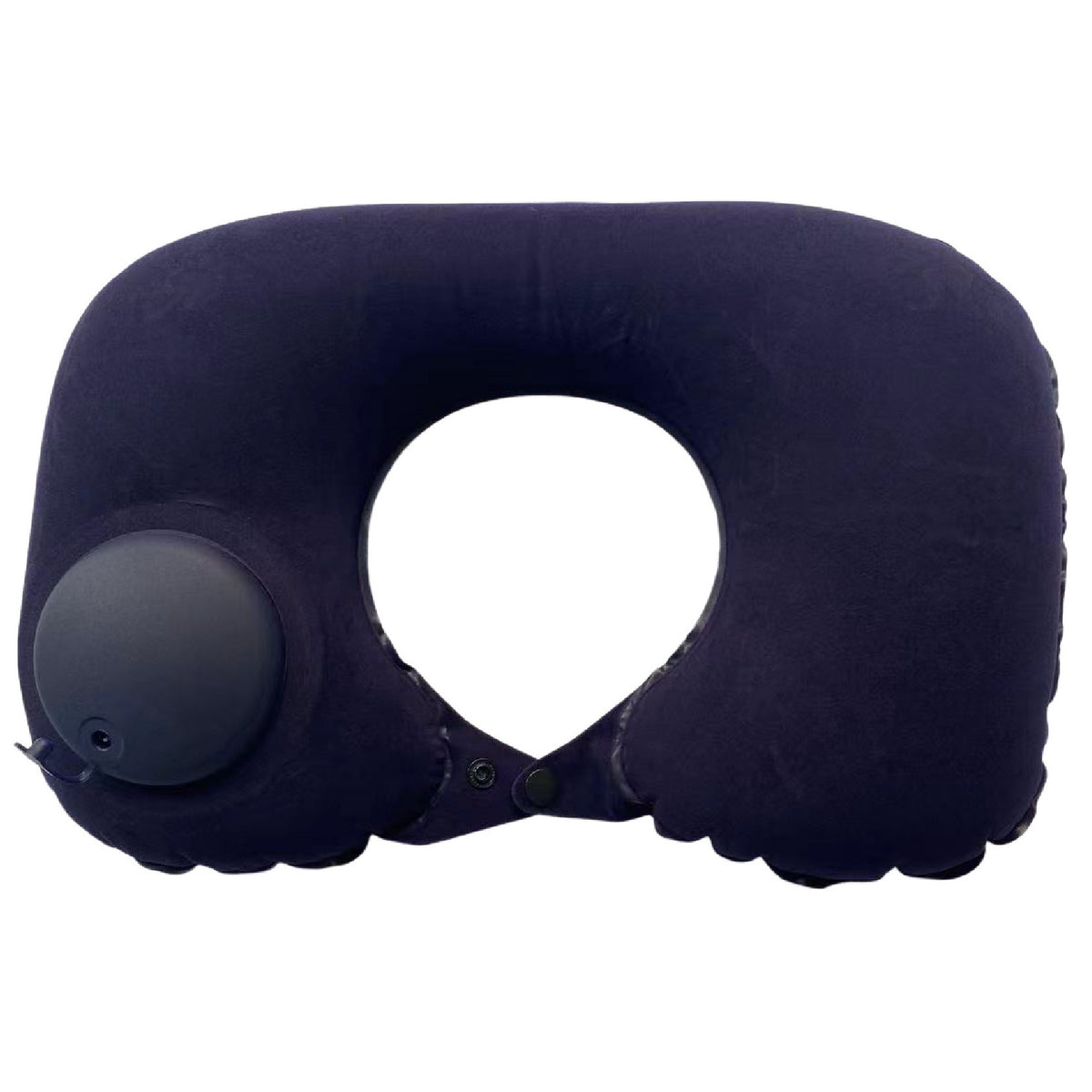 2-PCS Navy blue Inflatable Travel Neck Pillow Press to Inflate U-Shape Soft Flocking Support Cushion for Airplane Car & Campi