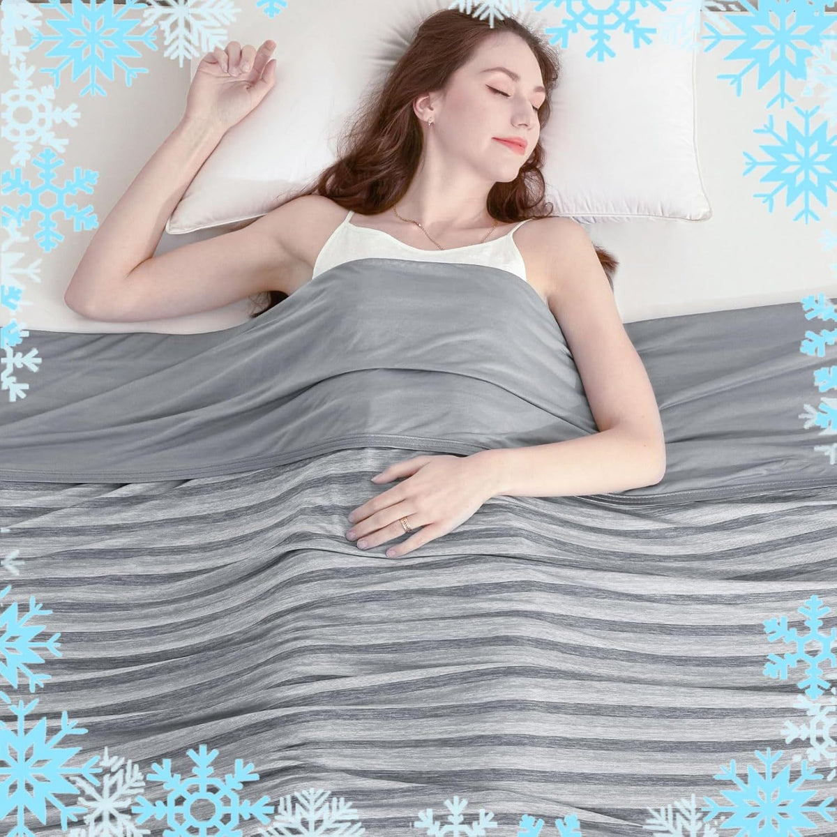 Dark Grey Queen Size 200x150CM Cooling Blanket for Hot Sleepers - Lightweight Breathable All-Season Throw, Hand / Machine Was