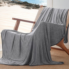 Blue Queen Size 200x150CM Cooling Blanket for Hot Sleepers - Lightweight Breathable All-Season Throw, Hand / Machine Washable