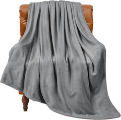 Grey Ultra-Soft Coral Fleece Blanket – Lightweight Summer Throw for Office Naps, Air Conditioning, and Cozy Home Use(200*230c