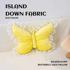 Grey Elegant Butterfly Lace Throw Pillow 60x45cm Soft Decorative Cushion for Sofa Bedroom Office and Car Comfort Backrest Acc