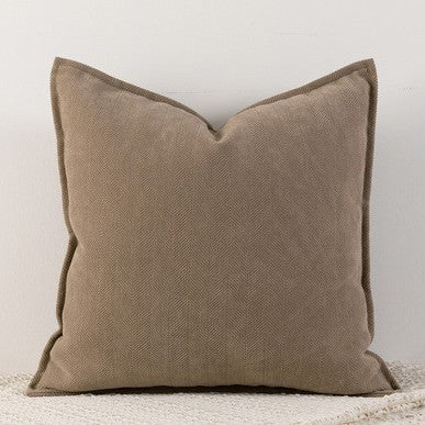 Coffee brown Nordic Herringbone Chenille Pillowcases 2 Pack 45x45cm for Sofa and Bed Soft Decorative Cushion Covers No Insert