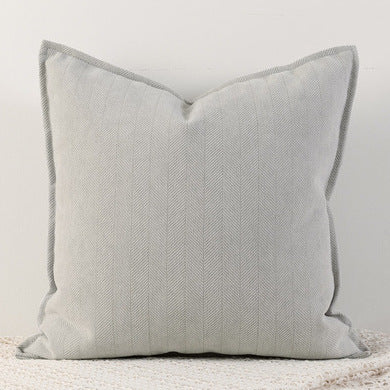 Milk gray Nordic Herringbone Chenille Pillowcases 2 Pack 45x45cm for Sofa and Bed Soft Decorative Cushion Covers No Inserts I