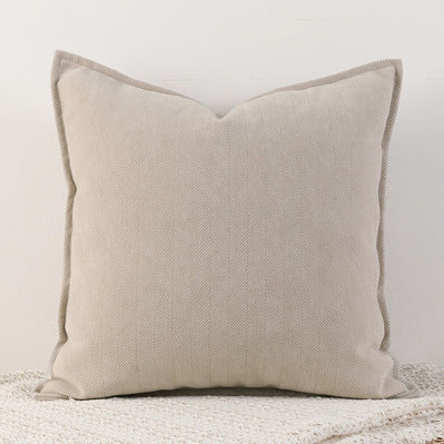 Milk tea colour Nordic Herringbone Chenille Pillowcases 2 Pack 45x45cm for Sofa and Bed Soft Decorative Cushion Covers No Ins