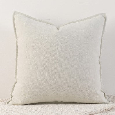 Cream White Nordic Herringbone Chenille Pillowcases 2 Pack 45x45cm for Sofa and Bed Soft Decorative Cushion Covers No Inserts
