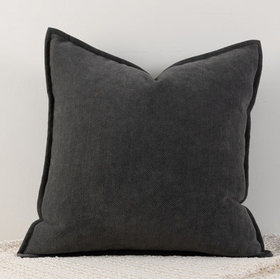 Dark grey Nordic Herringbone Chenille Pillowcases 2 Pack 45x45cm for Sofa and Bed Soft Decorative Cushion Covers No Inserts I