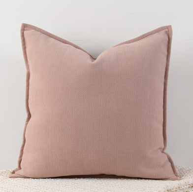 Dirty Pink Nordic Herringbone Chenille Pillowcases 2 Pack 45x45cm for Sofa and Bed Soft Decorative Cushion Covers No Inserts 