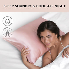 1-Pair White Luxury Satin Silk Pillowcase for Hair and Skin - Smooth Cooling Pillow Cover with Envelope Closure - Queen (20x3