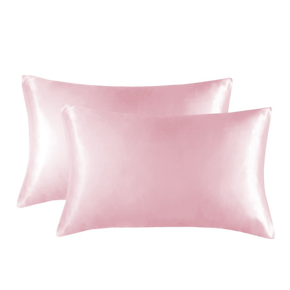 1-Pair Pink Luxury Satin Silk Pillowcase for Hair and Skin - Smooth Cooling Pillow Cover with Envelope Closure - Queen (20x30