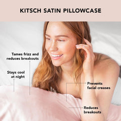 1-Pair Pink Luxury Satin Silk Pillowcase for Hair and Skin - Smooth Cooling Pillow Cover with Envelope Closure - Queen (20x30
