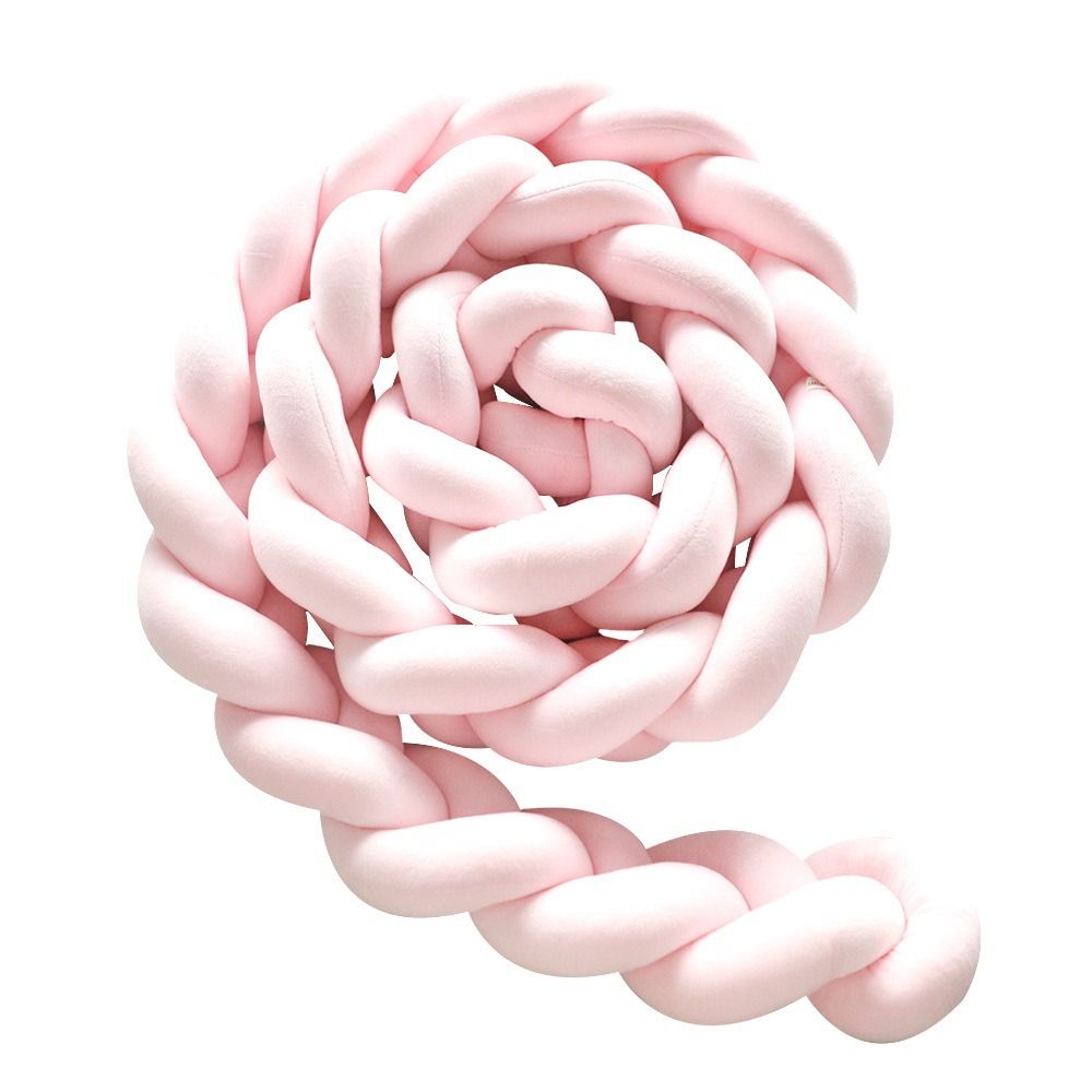 Pink 2M Nordic 3-Strand Hand-Braided Knot Long Pillow - Soft Plush Sofa Cushion, Room Decor for Bedroom & Living Room