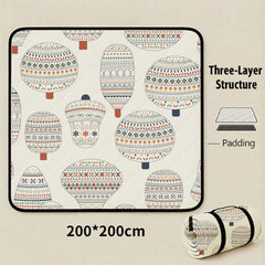 Hot-air Balloon Flight Extra Large 200x200cm Waterproof Picnic Mat - Portable Thickened Oxford Cloth Outdoor Camping Blanket 