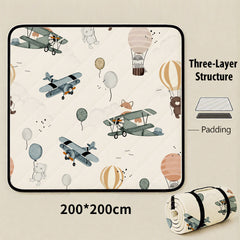 Soaring Through The Skies Extra Large 200x200cm Waterproof Picnic Mat - Portable Thickened Oxford Cloth Outdoor Camping Blank