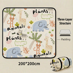 Mini Zoo Extra Large 200x200cm Waterproof Picnic Mat - Portable Thickened Oxford Cloth Outdoor Camping Blanket for Beach, Par