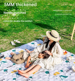 Smile Dog Extra Large 200x200cm Waterproof Picnic Mat - Portable Thickened Oxford Cloth Outdoor Camping Blanket for Beach, Pa