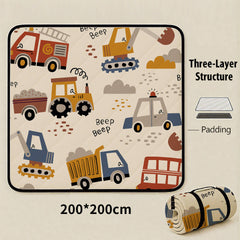 Vehicle Assembly Extra Large 200x200cm Waterproof Picnic Mat - Portable Thickened Oxford Cloth Outdoor Camping Blanket for Be