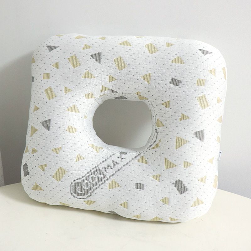 Grey Ear Piercing Pillow - Soft Side Sleeper Cushion with Hollow Center for Pressure Relief, Post-Piercing Care & Comfortable