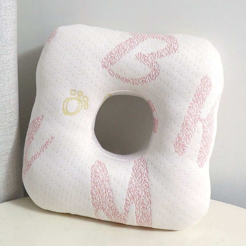 Light Pink Ear Piercing Pillow - Soft Side Sleeper Cushion with Hollow Center for Pressure Relief, Post-Piercing Care & Comfo