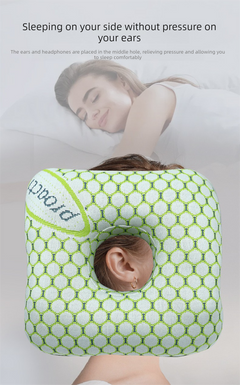 Light Pink Ear Piercing Pillow - Soft Side Sleeper Cushion with Hollow Center for Pressure Relief, Post-Piercing Care & Comfo